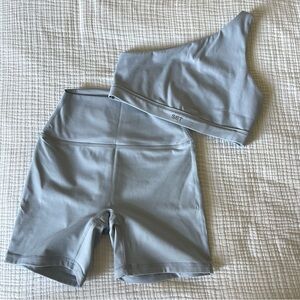 Set Active Baby Blue One Shoulder and Short Set